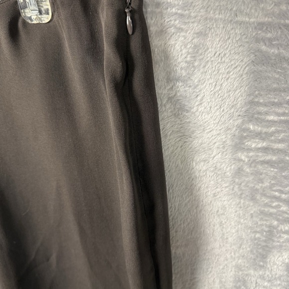 Eileen Fisher Silk Georgette Crepe Pants Womens Large Black Straight Leg NWT - Picture 4 of 7